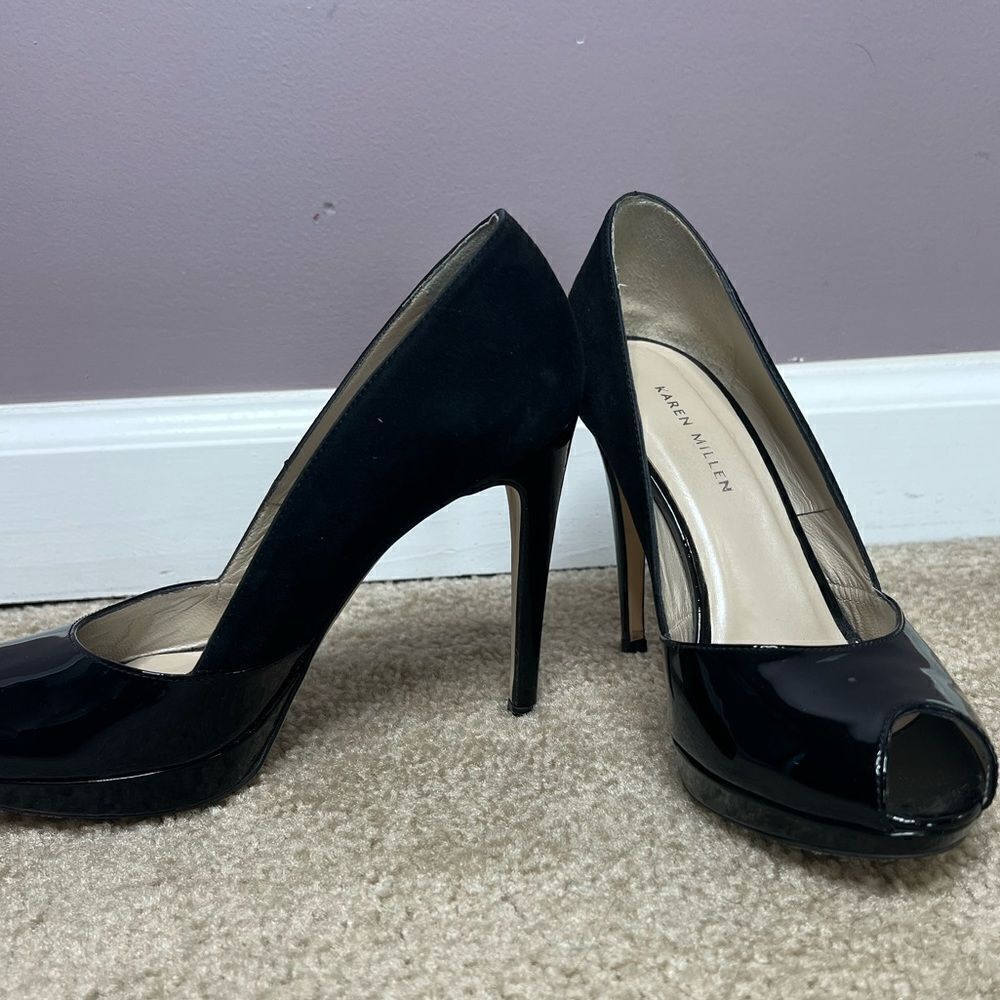 Karen Mullen peep toe pump